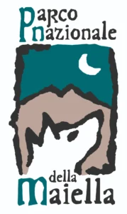 Logo del Parco Nazionale della MAIELLA con lupo e luna